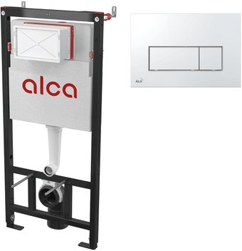 Инсталляция для унитаза Alcaplast AM101/1120 + кнопка Thin M571 (хром глянцевый)
