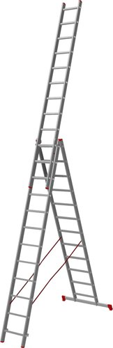 Лестница-стремянка Новая высота NV 123 алюминиевая трёхсекционная 3x12 ступеней