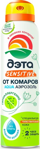 Аэрозоль против насекомых ДЭТА АКВА для чувствительной кожи 150 мл