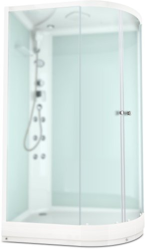 Душевая кабина Domani-Spa Delight 128 120x80 L с гидромассажем (сатин-матир. стекло/белый)