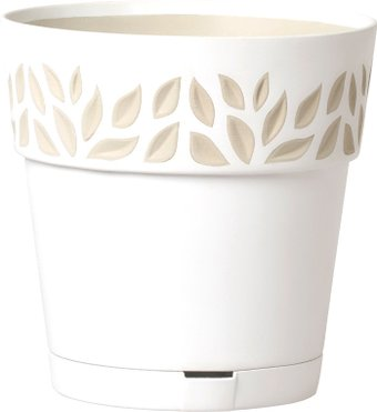 Вазон Stefanplast С системой автополива 94150 (белый/травертин)