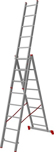 Лестница-стремянка Новая высота NV 123 алюминиевая трёхсекционная 3x8 ступеней