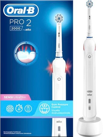 Электрическая зубная щетка Oral-B Pro 2 2000S D501.513.2 (белый)