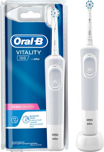Электрическая зубная щетка Oral-B Vitality 100 Sensi UltraThin D100.413.1 (белый)