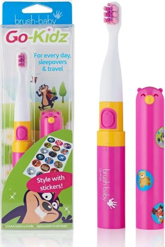 Электрическая зубная щетка Brush-Baby Go-Kidz Travel (розовый)