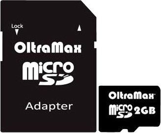 Карта памяти OltraMax microSD 2GB + адаптер [OM002GCSD]