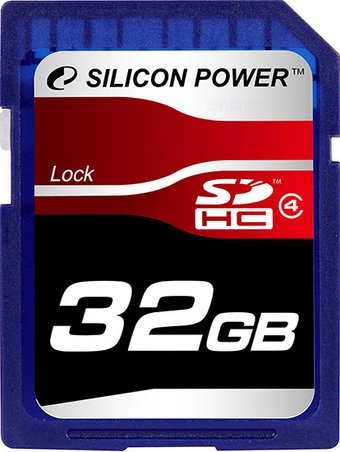 Карта памяти Silicon-Power SDHC Class 4 32 Гб (SP032GBSDH004V10)
