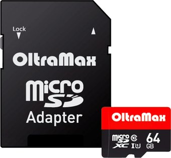 Карта памяти OltraMax Premium OM064GCSDXC10UHS-1-PrU3 microSDXC 64GB (с адаптером)