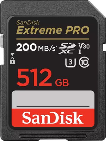 Карта памяти SanDisk Extreme PRO SDXC SDSDXXD-512G-GN4IN 512GB