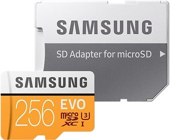 Карта памяти Samsung Evo microSDXC 256GB + адаптер