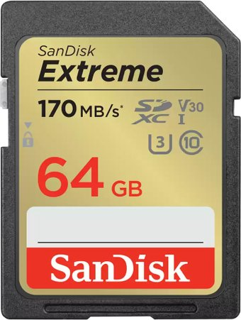 Карта памяти SanDisk Extreme SDXC SDSDXV2-064G-GNCIN 64GB