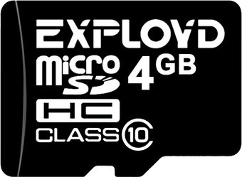 Карта памяти Exployd microSDHC (Class 10) 4GB [EX004GCSDHC10-W/A-AD]
