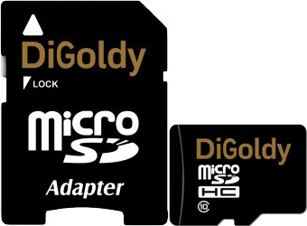 Карта памяти DiGoldy microSDHC (Class 10) 32GB + адаптер [DG032GCSDHC10-AD]