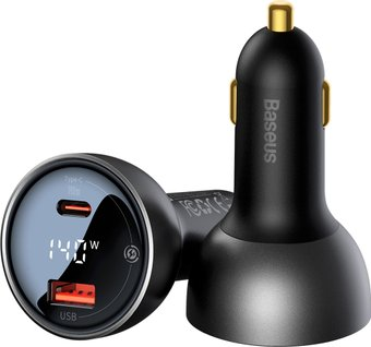 Автомобильное зарядное Baseus Digital Display PD3.1 Dual Fast Charger U+С 140W Set CGZX070001
