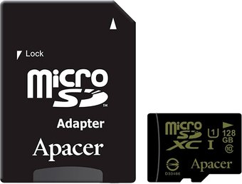 Карта памяти Apacer microSDXC AP128GMCSX10U1-R 128GB (с адаптером)