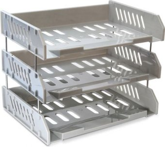 Лоток для бумаг Стамм Сити ЛТ561 (3шт, серый)