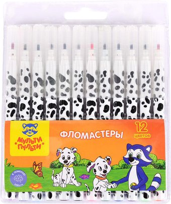 Фломастеры Мульти-пульти Енот и далматинцы WP_11622 (12 цветов)