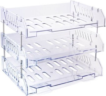 Лоток для бумаг Стамм Сити ЛТ562 (3шт, прозрачный)