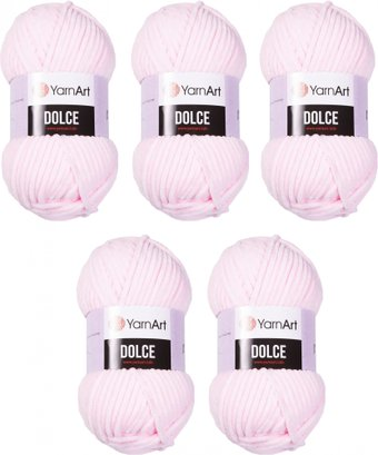 Набор пряжи для вязания Yarnart Dolce 750 (120 м, нежно-розовый, 5 мотков)