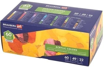 Акриловые краски BRAUBERG Art Classic 192246 (60 шт)