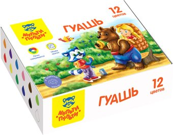 Гуашь Мульти-пульти Енот в сказке ГК_43560 (12 цв)
