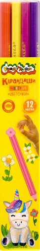 Набор цветных карандашей Каляка-Маляка Цветочки КПКМ12-Ц с точилкой (12 шт)