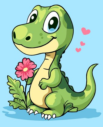 Картина по номерам Wizardi Динозавр MINI301