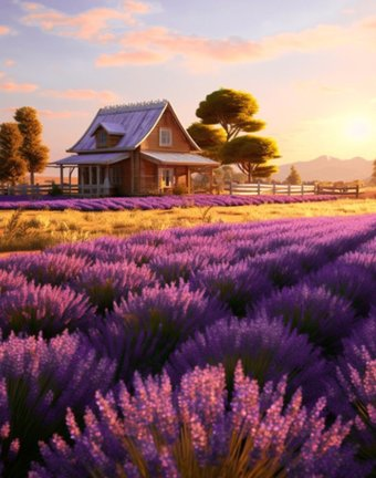 Алмазная мозаика  ArtCity Лавандовое поле VA824