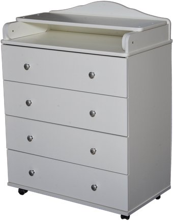 Детский комод Антел Ульяна-2 800-4 ЛДСП (белый)