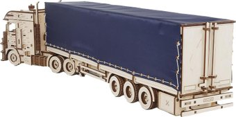 Сборная модель Eco-Wood-Art Тентованный полуприцеп к Тягачу Король дорог