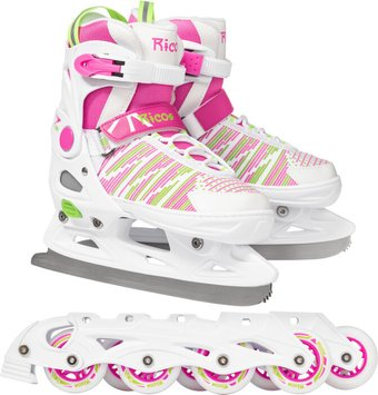 Роликовые коньки Ricos Props PW-223B M (р. 37-40, белый/розовый)