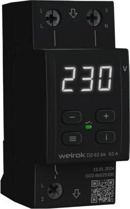 Реле напряжения Welrok D2-63 bk (черный)