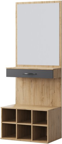 Стенка КМК Мебель 1Я Элана 2 KMK 0963.7 (дуб наварра/MDP 46 шагрень черная) - 1/1