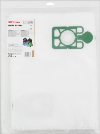 Комплект одноразовых мешков Filtero NUM 15 Pro - 1/1