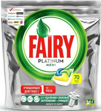 Капсулы для посудомоечной машины Fairy Platinum Lemon All in 1 (70 шт) - 1/1