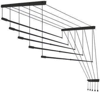 Сушилка для белья Comfort Alumin Потолочная 5 прутьев Black Style Telescop 120-200 см (алюминий) - 1/1