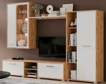 Стенка Black Red White Акант (дуб вотан/белый) - 1/1