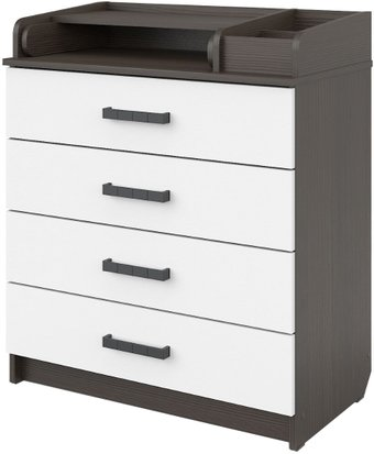 Детский комод Атон Мебель Marvin (бодяга темный/белый) - 1/1