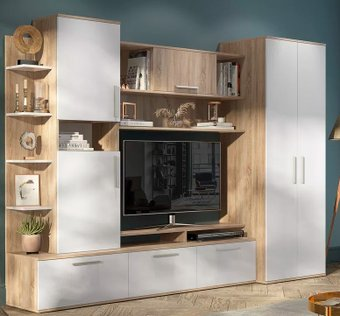 Стенка Stolline Денвер СТЛ.151.01 (дуб сонома/белый) - 1/1