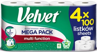 Бумажные полотенца Velvet Mega Pack 2 слоя (4 рулона) - 1/1