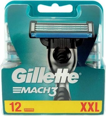 Сменные кассеты для бритья Gillette Mach3 (12 шт) 7702018565719 - 1/1