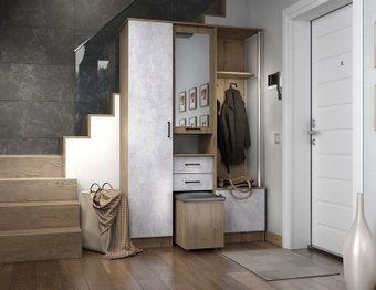 Стенка ДСВ Дуся 1.3 (дуб бунратти/цемент) - 1/1