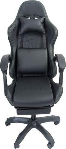 Игровое (геймерское) кресло AR GAMING AR 010 (черный с зеленой строчкой) - 1/1