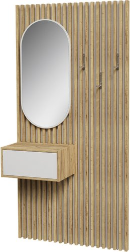 Стенка Интерлиния Lagom-1 LG-P (белый платинум/дуб золотой) - 1/1