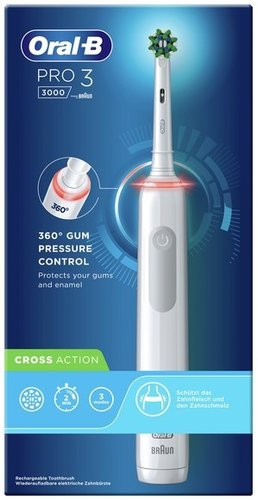 Электрическая зубная щетка Oral-B Pro 3 3000 Cross Action D505.513.3 (белый) 4210201289234 - 1/1