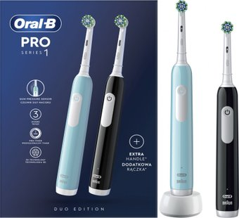 Комплект зубных щеток Oral-B Pro Series 1 D305.523.3H (2 шт, черный/бирюзовый) - 1/1