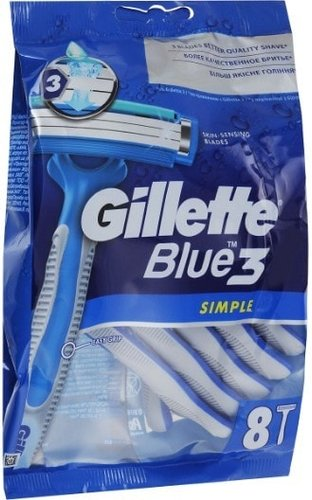 Бритвенный станок Gillette Blue Simple3 (8 шт) 7702018429660 - 1/1