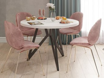 Кухонный стол Домус Оригами-1 (белый/черный) - 1/1