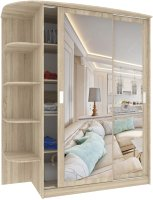 Шкаф-купе Кортекс-мебель Лагуна ШК05-02 левая консоль (дуб сонома) - 1/1