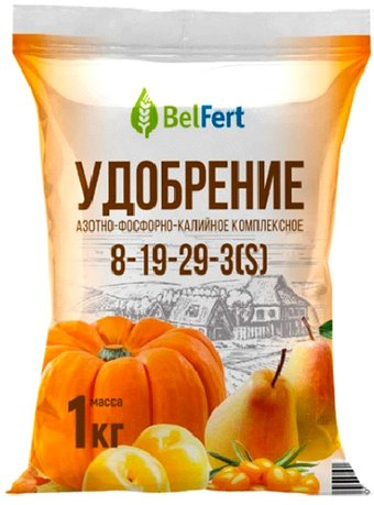 Удобрение BelFert Aзoтнo-фocфopнo-кaлийнoe 8-19-29-3(S) (1 кг) - 1/1